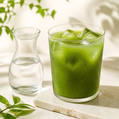水で溶かした野菜de健康プロテイン